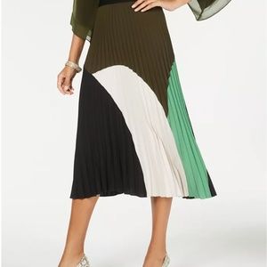 Alfani Colorblock Pleated Midi Skirt, Created for Macy's